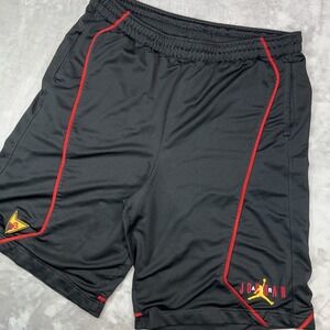Vtg AIR JORDAN #23 Basketball Shorts Men's XL Black Red Jumpman 11" Inseam Retro